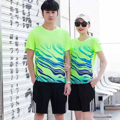 New summer men's and women's sports suit badminton running sportswear couples quick-drying breathable printable logo