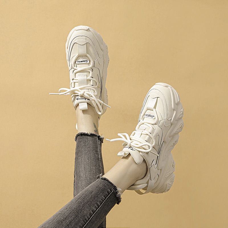 Real Leather Daddy Shoes Women Ins Tide 2021 New Autumn Models Net Red 100 Hitch Overfire Explicit Foot Small Casual Sneaker Woman