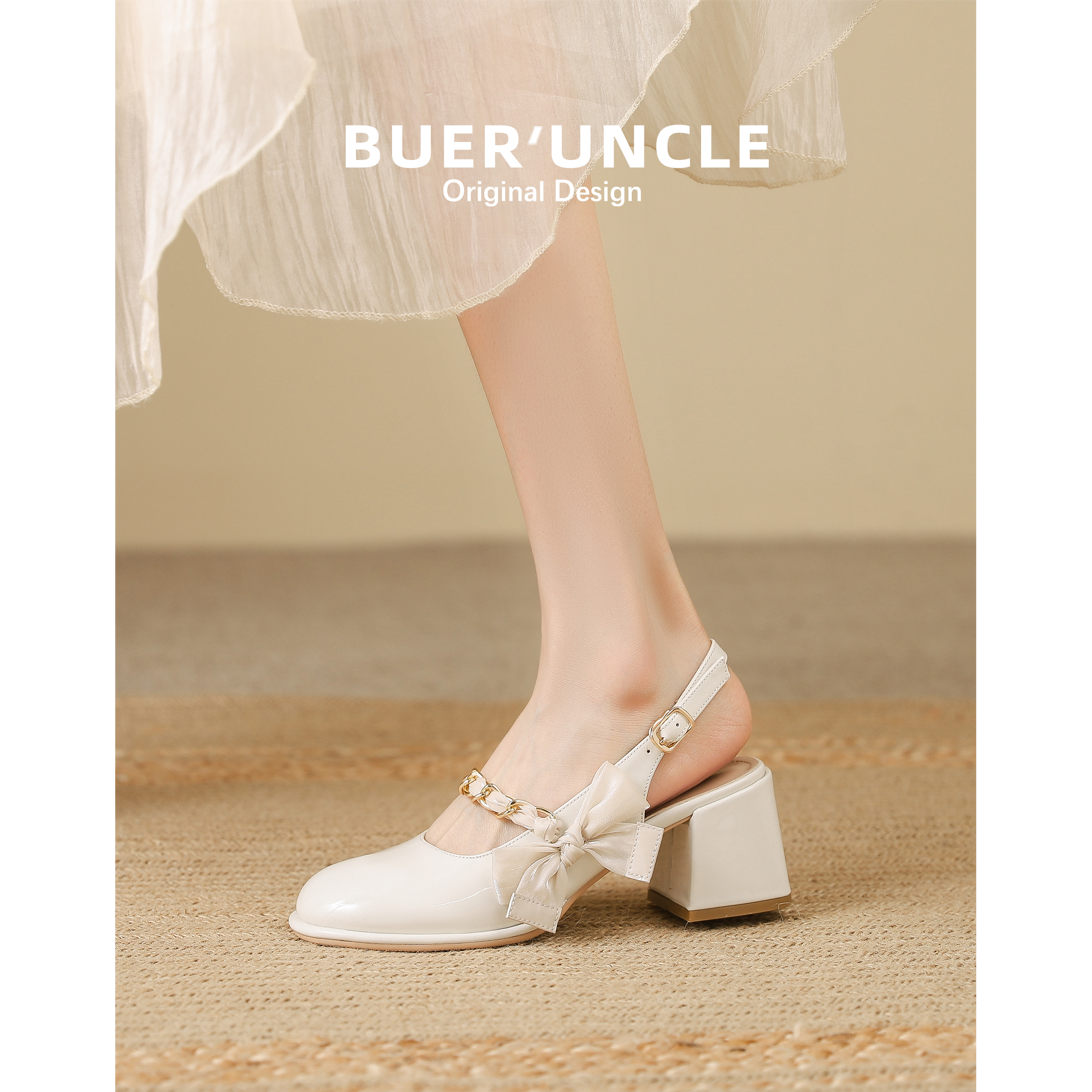 Sandshoes Women's Baotou 2022 New Summer High heel coarse and net red hyperfire fashion French style with butterfly knot