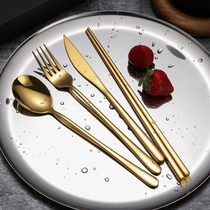 304 stainless steel steak knife and fork set Western tableware household European style small cute knife and fork spoon three-piece set