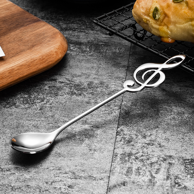 Boutique Stainless Steel Coffee Spoon Korea Creative Stir Spoon Coffee Spoon Cute Little Spoon Sweet Milk Tea Small Tablespoon