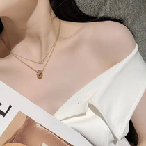 VCA DIY horseshoe clasp necklace womens ins niche design light luxury 18K gold collarbone chain pendant temperament sense of luxury