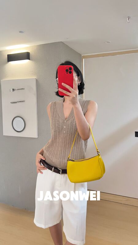 Jasonwei Old Money Style Green Fruit Collar Sleeveless Vest, Made of Renewable Fiber, Not Hot in Summer Jasonwei Old Money Style Green Fruit Collar Sleeveless Vest, Made of Renewable Fiber, Not Hot in Summer