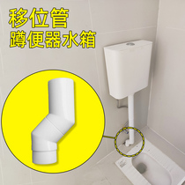 Toilet squat toilet flush tank 90 degree lower drain pipe adapter elbow against the wall into the wall with a displacement of 50 degrees pipe with offset