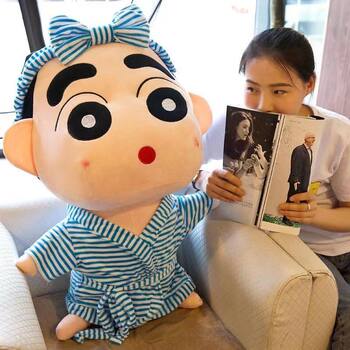 Korean Sleeping Doll Plush Toy Pillow Children's Bed Doll Funny Crayon Birthday Gift for Girls