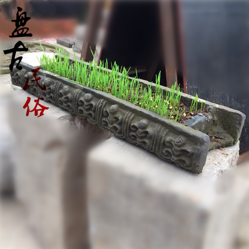 Hot Sell Collection Courtyard Decoration Carved Brick Carved flower pots Tea House Classical decoration Old florist nostalgia flower trough