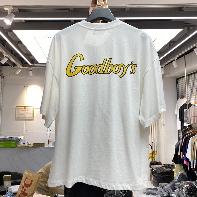 WhiteXOXOgoodboy2021 summer New products letter logo printing men and women easy leisure time Crew neck Short sleeve T-shirt tide