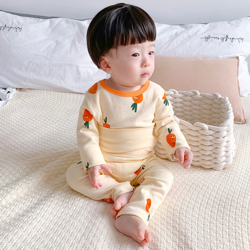 Girls pajamas spring and autumn cotton homewear thin baby underwear set cotton baby boy autumn clothes sanitary pants