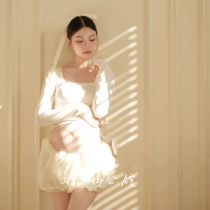 2024 Photo Studio Pregnant Women Photo Clothes Ballet Pure Desire Style Cute Small Fresh Casual Home Clothes Photoshoot at Home