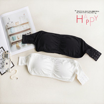 2019 new without shoulder strap smear inside and outside wearing blouses with short open-shoulder bra non-slip slats black and white pure wrap