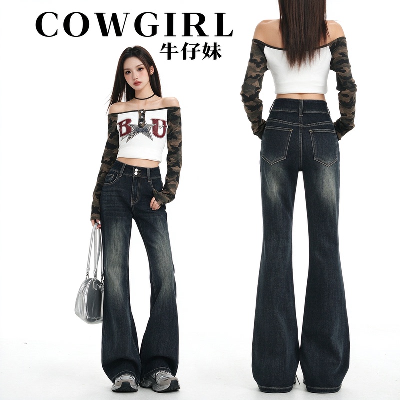 【3inch Qiao】Autumn and Winter Fleece-Lined, Non-Tight-Fitting, Slightly Flared Jeans for Women, 2026 New Style, Non-Binding and Non-Restrictive Pants 【3inch Qiao】Autumn and Winter Fleece-Lined, Non-Tight-Fitting, Slightly Flared Jeans for Women, 2026 New Style, Non-Binding and Non-Restrictive Pants