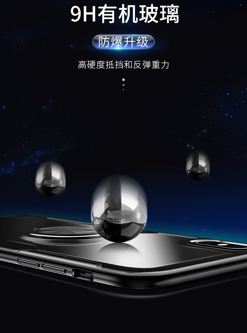 Apple X Mobile Shell iPhone XSMax Bộ chống vỡ trong suốt iPhonex Vỏ thủy tinh mới iphonexmax Silicone bao gồm toàn bộ Net Red Tou Max với Ring XMax Stand ipx Male - Nhẫn mẫu nhẫn nữ đẹp 2021