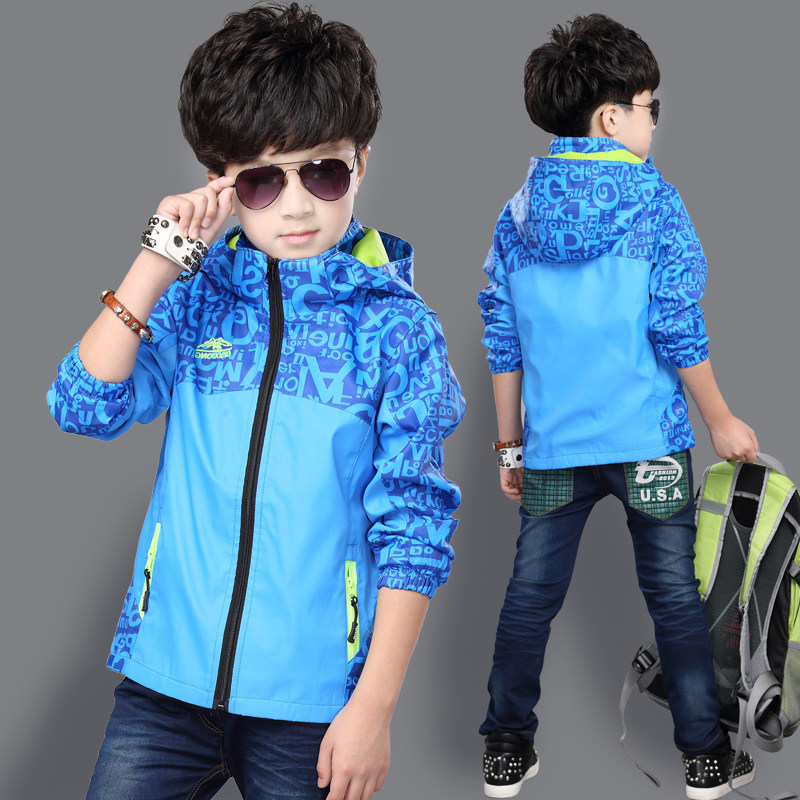 Boy's submachine clothes jacket big boy men's clothing Spring and autumn clothes 5 67 80 years old boy clothes outdoor school damp