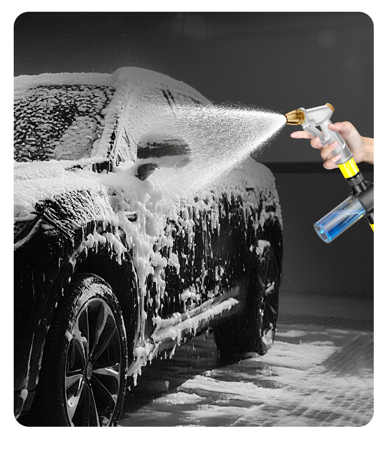 German high-pressure car wash water gun for home use, connects to tap water, car wash water gun, hose, pressure-boosting powerful floor cleaning nozzle