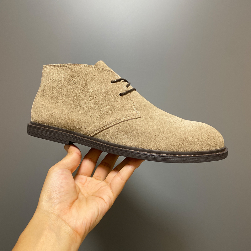 2026 New Men's Martin Boots, Genuine Leather British Retro Work Boots, Trendy Versatile Japanese Desert Boots