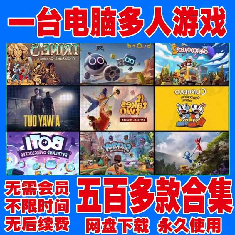 Two-Player Solo Game, Local Two-Player Controller Computer Game, Three or Four Player Team Game, Local Play Without Steam