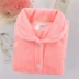 Dịch vụ tại nhà áo sơ mi nữ flannel mùa thu và mùa đông XL dày lên đồ lót lông cừu san hô ấm áp sang trọng quan lot Pyjama