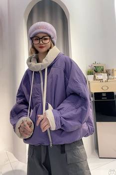 Double 11zby thickened hot style 25 autumn and winter new fashion versatile loose woolen fleece cotton short coat for women 89178 Double 11zby thickened hot style 25 autumn and winter new fashion versatile loose woolen fleece cotton short coat for women 89178
