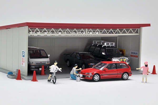 21年1月tomy Tlv 07a 帶屋頂的停車庫屋根付停車場汽車場景