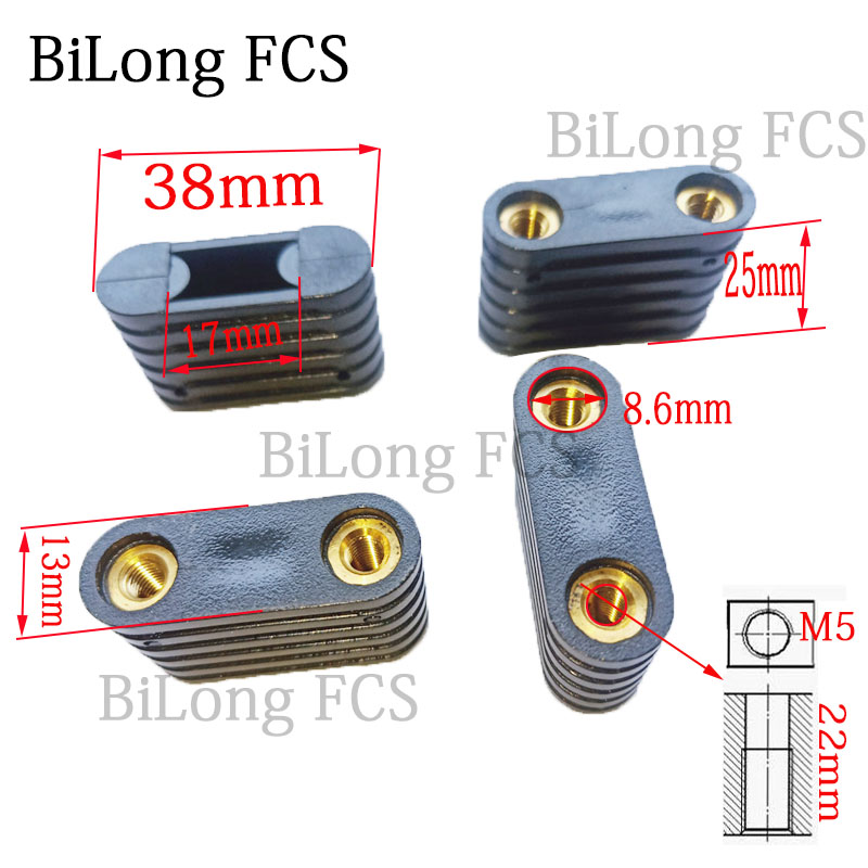 Windsurfing accessories M5 copper nut 2 holes inserted into the surfing windsurfing board pedal placement kit embedded parts