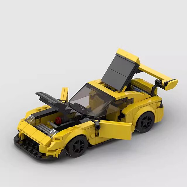 Mazda Rx7 Sports Car 4-Door Car Model Moc Building Blocks 8-Grid Minifigure Educational Assembly Children's Toy Cross-Border