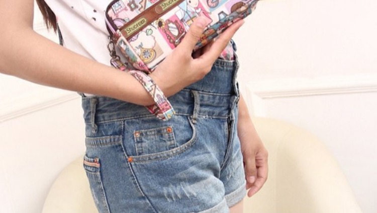 Túi đeo chéo ba lớp đa chức năng mới nữ 6 inch màn hình lớn điện thoại di động ví đựng tiền nhỏ xách tay đeo chìa khóa - Túi điện thoại túi đeo