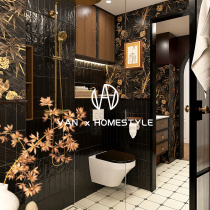 Vannet Medieval style retro bathroom tiles small tiles French black and white bathroom toilet kitchen wall tiles and floor tiles