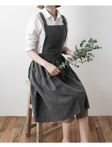  Nordic retro country style pastoral European and American style apron pure cotton linen nail shop Florist Gardening baking shop