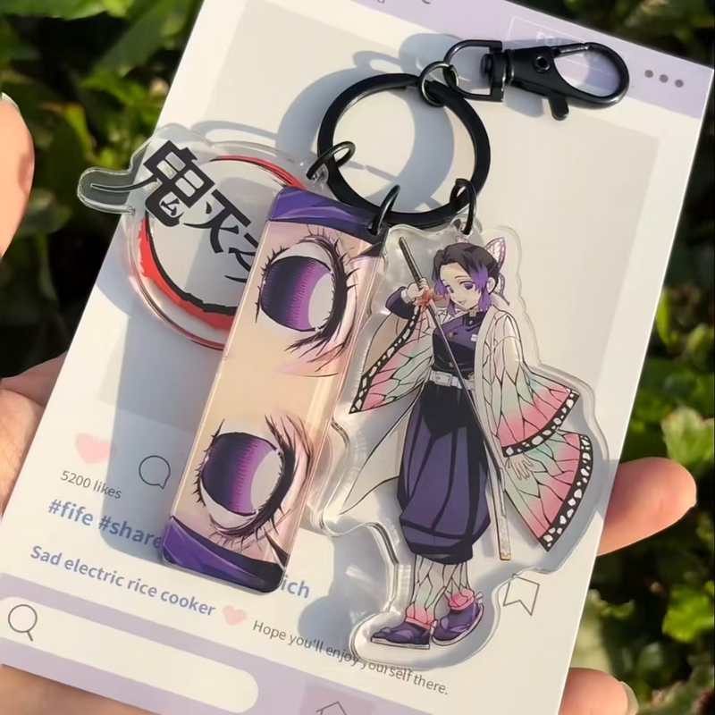Demon Slayer: Kimetsu No Yaiba Acrylic Merchandise Tokitou Muichiro Butterfly Shinobu Tokitou Muichiro Fukuoka Iryu Pendant Keychain
