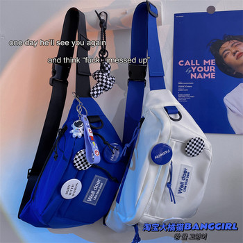 Japanese ins harajuku dark sports chest bag for men and women