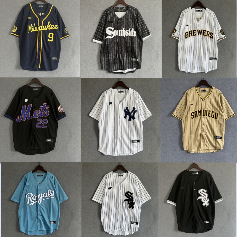 European and American Trendy Hip-Hop Short-Sleeved American-Style Loose Cardigan Embroidered Baseball Jacket for Men and Women Hip-Hop Street Dance Harajuku Outerwear Trend