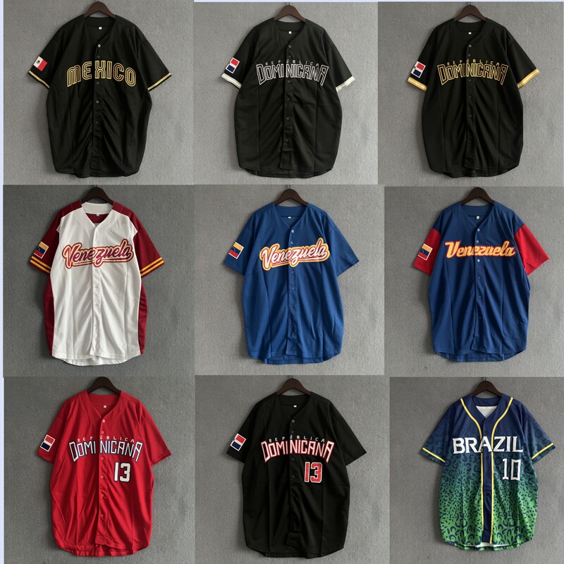 European and American Hip-Hop Baseball Uniform T-Shirt Hip-Hop Style Letter Embroidery Outer Shirt Trendy Unisex Loose Quick-Drying Sports Jersey