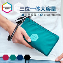 Mobile phone coin wallet womens hand holding large capacity multi-function bag triple zipper Korean travel document passport bag 2019