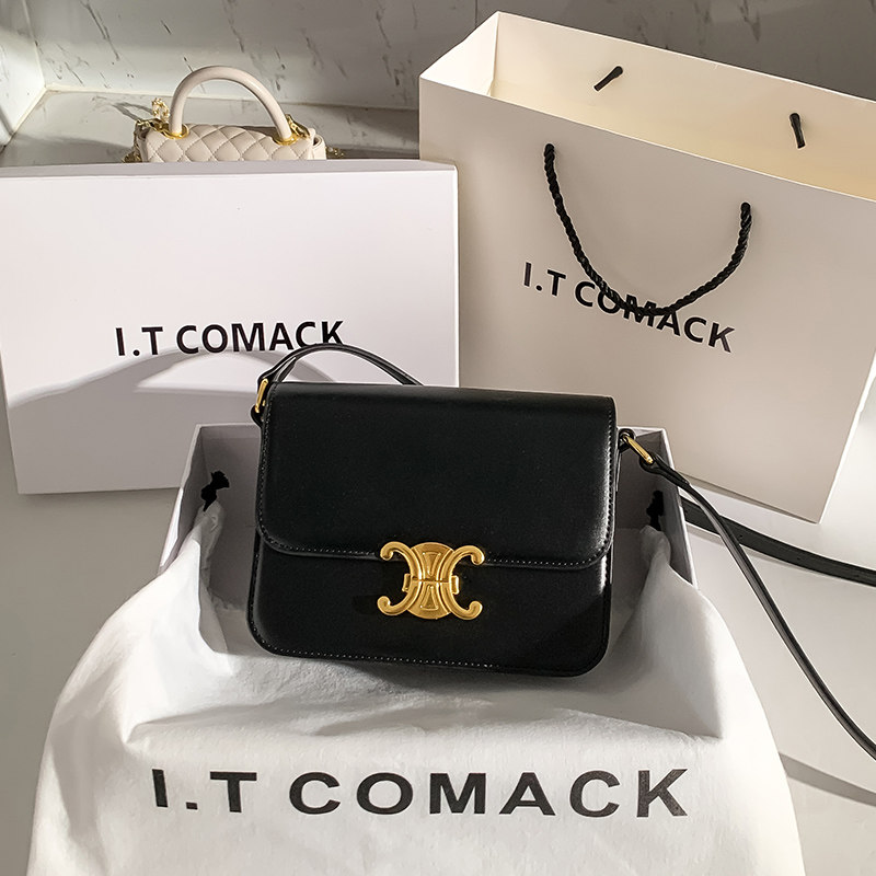 Hong Kong ITCOMACK leather women's bag flowing golden years Zhu Suo Suo Ni Ni same style bag box Messenger tofu bag