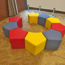 Kindergarten Art Early Education Center School reading pentagonal children Home creative Alien Combined sofa stool