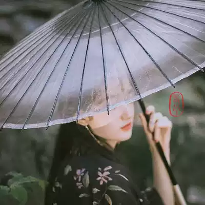 Spring Early Ancient Wind Silk Umbrella Photography Umbrella Japanese Long Handcraft Umbrella Paper Umbrella Gradually Layer Gray and Umbrella Hanfu Umbrella Tour Photo