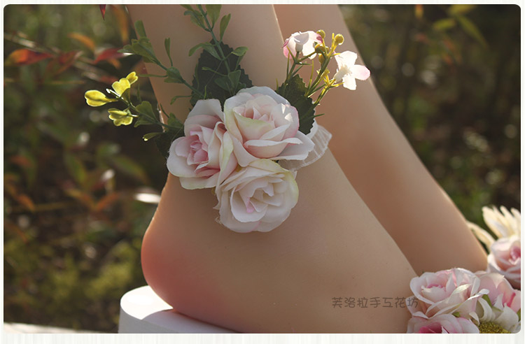 Vintage Rose Ladies Ren vòng chân Foot Hoa Sen Foot Ring Photo Studio Bên bờ biển Phụ kiện ảnh vòng chân nam