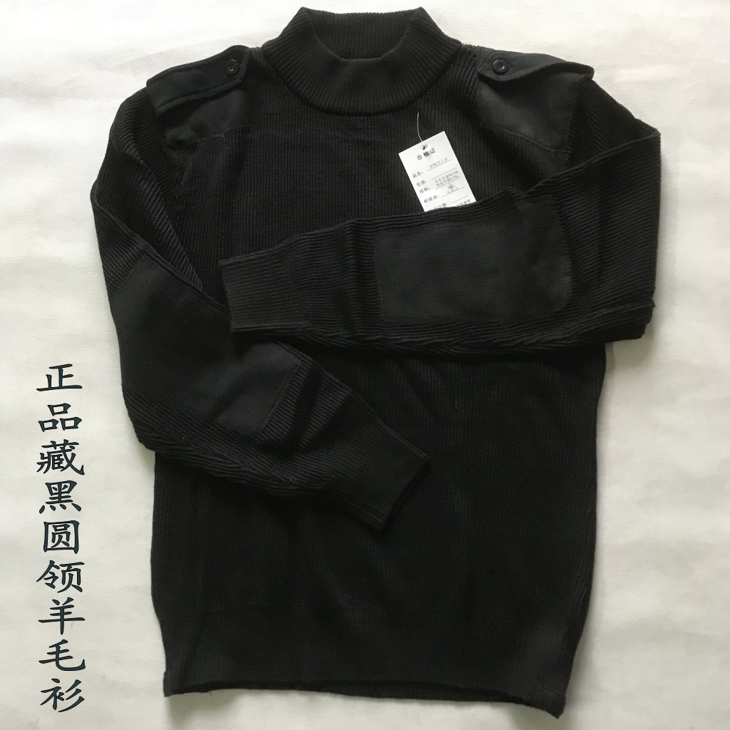 Cashmere sweater Women's black crewneck O-neck sweater Hidden black sea warmth and cold fleece in winter