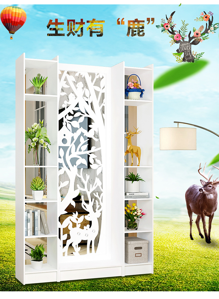 Màn hình vách ngăn tủ Châu Âu rỗng đơn giản hiện đại phân vùng tủ phòng khách màu trắng chạm khắc màn hình gấp hai mặt tiền sảnh - Màn hình / Cửa sổ vách ngăn phòng khách bằng gỗ đẹp