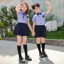 Boys dress suits girls summer short sleeve suits British style wedding small suits children handsome flower children summer clothes