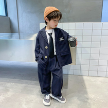 Boy suit autumn Big Boy birthday dress suit boy spring and autumn host catwalk performance suit children suit