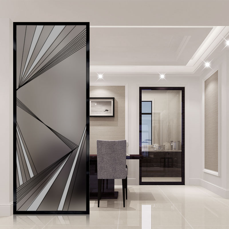 Custom tempered art glass screen Bathroom dry area partition Home small apartment entrance Light luxury Modern simplicity