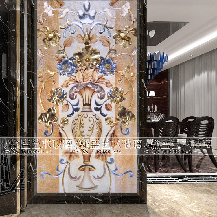 [USD 268.52] European Screen Art Glass Entryway Background Wall