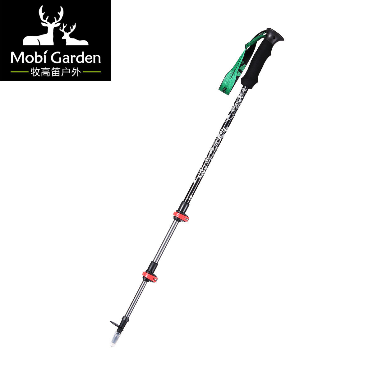 Mu Gao Dinaroa Aluminum alloy lightweight telescopic outer lock cane mountaineering stick straight handle Hiking stick