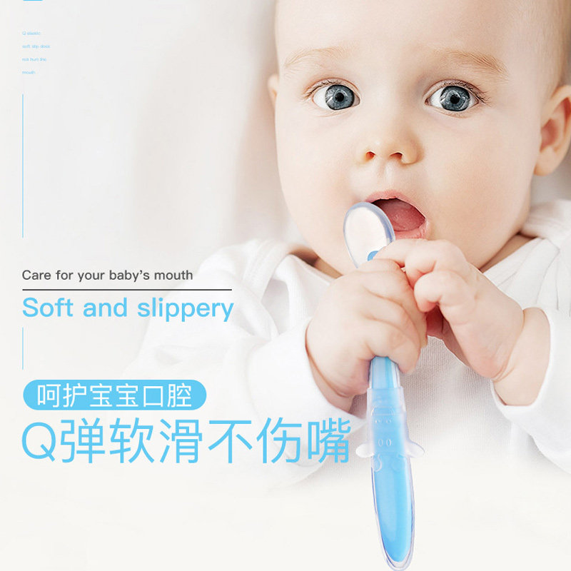 Baby Silicone Gel Soft Tablespoon Children's Meals Spoon Neonatology Eat Suckling Baby Spoon Deputy Food High Temperature Safety