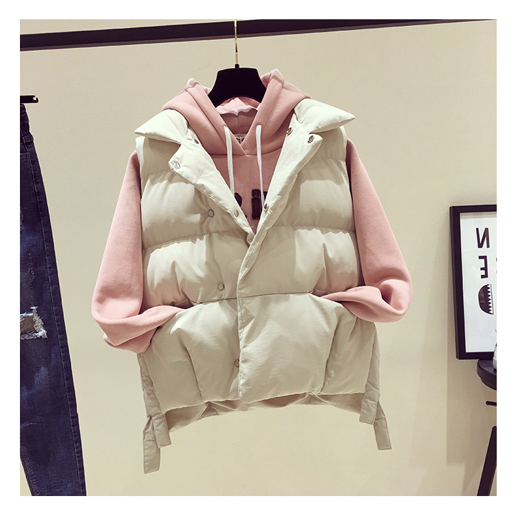 Áo vest nữ ngắn phần phiên bản Hàn Quốc mùa thu đông mùa đông cỡ lớn chất béo mm hoang dã vest vest bánh mì vest vest thủy triều thiết kế thời trang nữ