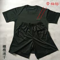 New physical training suit Olive green physical fitness suit suit quick-drying breathable fire short-sleeved shorts T-shirt