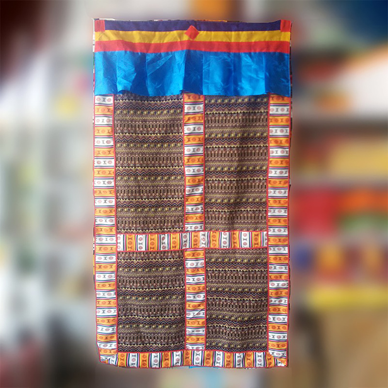 Tibetan-Style Auspicious Thickened Door Curtain 1.9m High-Grade Cotton Tibetan-Style Fabric Partition Curtain Buddhist Hall Decoration Supplies