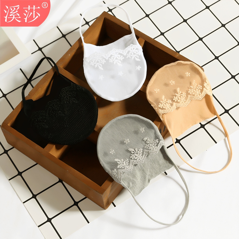 Half Socks for Women, Short Socks, Low-Cut Cotton Socks, Invisible Thin Socks, Strapless Boat Socks, No Heel, Front Half-Foot Sole Socks, Summer