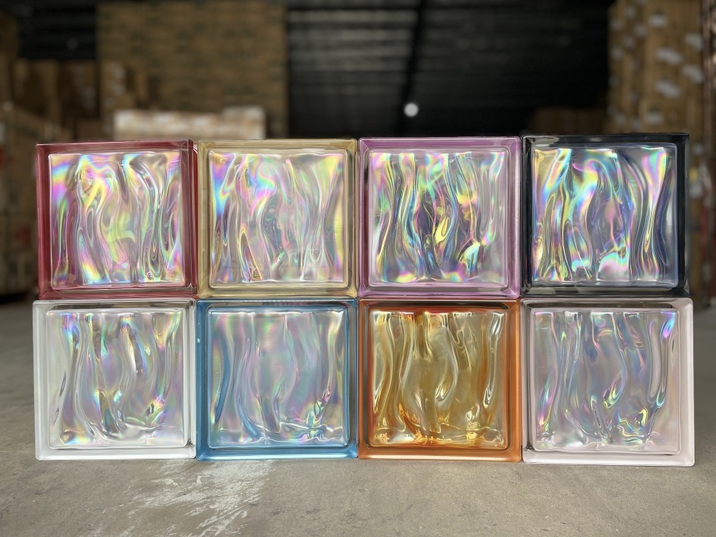 Imported pearl fantasy glass brick 190*190*80 bathroom partition wall/mask background wall high-end selection material